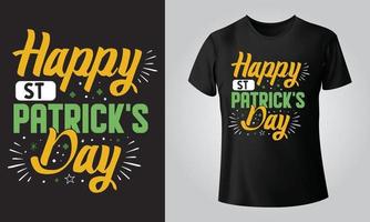 Lycklig st Patricks dag - typografisk svart bakgrund, t-shirt, mugg, keps och Övrig skriva ut på efterfrågan design, svg, vektor, eps, jpg vektor