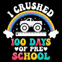 100 Tage von Schule t Shirt, hundert Tage t Hemd Design, Färbung t Shirt, Kinder t Hemd Design vektor