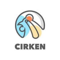kyckling enkel unik logotyp vektor