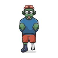 Zombie Maskottchen Karikatur vektor