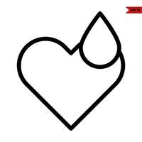 Herz mit Blut Linie Symbol vektor