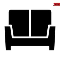 Sofa-Glyphe-Symbol vektor