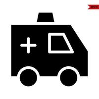 Krankenwagen Auto Glyphe Symbol vektor