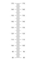 stadiometer skala från 80 till 170 centimeter. barn höjd Diagram mall för vägg tillväxt klistermärken vektor