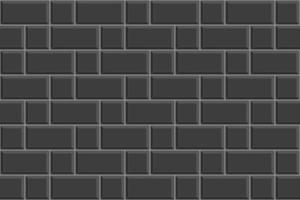 schwarz Fliese nahtlos Muster. Rechteck und Platz Backstein Hintergrund. Küche Backsplash oder Badezimmer Keramik Mauer Textur vektor