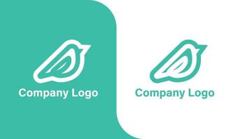 enkel fågel logotyp med linje form vektor