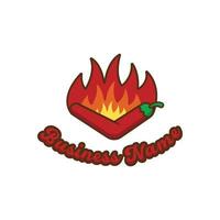 Chili Logo mit Feuer vektor