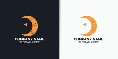 Golf und Mond Logo Design Vektor, Sport Logo Vorlage vektor