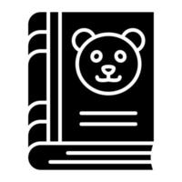 panda ansikte på bok, vektor design av djur- bok i trendig stil