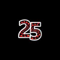25 Jubiläumsfeier Blase rote Zahl Vektor Vorlage Design Illustration