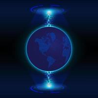 moderner holographischer Globus auf Technologiehintergrund vektor