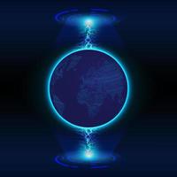 moderner holographischer Globus auf Technologiehintergrund vektor