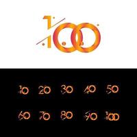 100 års illustration för design för mall för lutningsnummer för årsdagfirande vektor