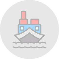 Frachtboot-Vektor-Icon-Design vektor