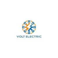 volt elektrisk logotyp design vektor