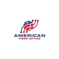 amerikanisch Ballaststoff Optik Logo Design Vektor