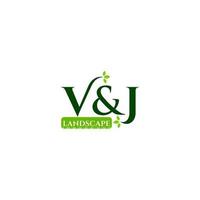 v und j Landschaft Logo Design Vektor