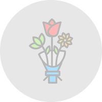 Blumenstrauß-Vektor-Icon-Design vektor