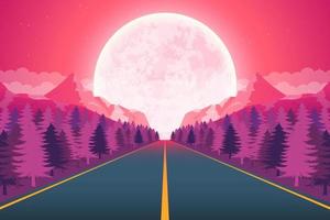 Mond Natur Landschaft Hintergrund Vektor Design Illustration