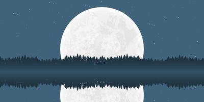 Mond Natur Landschaft Hintergrund Vektor Design Illustration