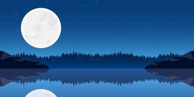 Mond Natur Landschaft Hintergrund Vektor Design Illustration