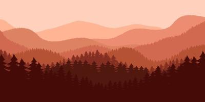Waldlandschaft Hintergrund Vektor Design Illustration