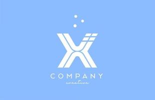 x blå vit alfabet brev logotyp med rader och prickar. företags- kreativ mall design för företag och företag vektor