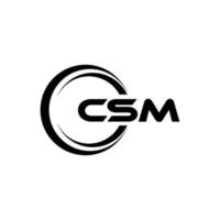 csm brev logotyp design i illustration. vektor logotyp, kalligrafi mönster för logotyp, affisch, inbjudan, etc.