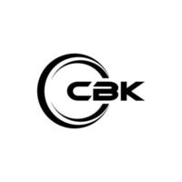 cbk brev logotyp design i illustration. vektor logotyp, kalligrafi mönster för logotyp, affisch, inbjudan, etc.