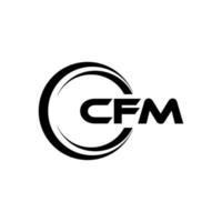 cfm brev logotyp design i illustration. vektor logotyp, kalligrafi mönster för logotyp, affisch, inbjudan, etc.