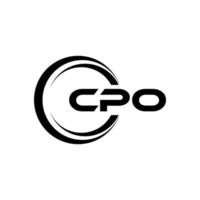 cpo brev logotyp design i illustration. vektor logotyp, kalligrafi mönster för logotyp, affisch, inbjudan, etc.