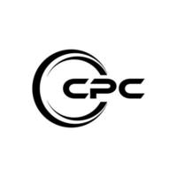 cpc brev logotyp design i illustration. vektor logotyp, kalligrafi mönster för logotyp, affisch, inbjudan, etc.