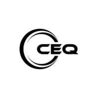 ceq brev logotyp design i illustration. vektor logotyp, kalligrafi mönster för logotyp, affisch, inbjudan, etc.