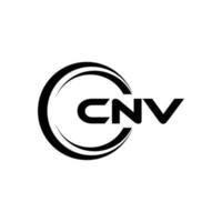 cnv brev logotyp design i illustration. vektor logotyp, kalligrafi mönster för logotyp, affisch, inbjudan, etc.