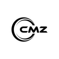 cmz brev logotyp design i illustration. vektor logotyp, kalligrafi mönster för logotyp, affisch, inbjudan, etc.
