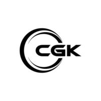 cgk brev logotyp design i illustration. vektor logotyp, kalligrafi mönster för logotyp, affisch, inbjudan, etc.