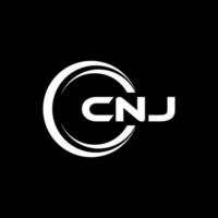 cnj brev logotyp design i illustration. vektor logotyp, kalligrafi mönster för logotyp, affisch, inbjudan, etc.