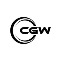 cgw brev logotyp design i illustration. vektor logotyp, kalligrafi mönster för logotyp, affisch, inbjudan, etc.