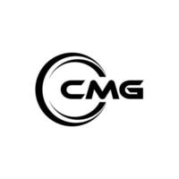 cmg brev logotyp design i illustration. vektor logotyp, kalligrafi mönster för logotyp, affisch, inbjudan, etc.