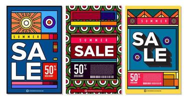 Vektor bunt abstrakt retro bunt geometrisch Hintergrund zum Sommer- Verkauf Beförderung Banner