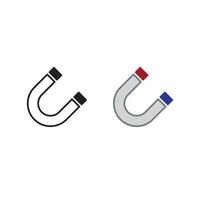 Magnet Logo Symbol Illustration bunt und Gliederung vektor