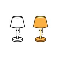 Zimmer Lampe Logo Symbol Illustration bunt und Gliederung vektor