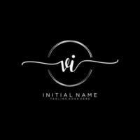 Initiale vi feminin Logo Sammlungen Vorlage. Handschrift Logo von Initiale Unterschrift, Hochzeit, Mode, Schmuck, Boutique, Blumen- und botanisch mit kreativ Vorlage zum irgendein Unternehmen oder Geschäft. vektor