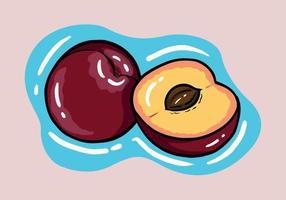 Hand gezeichnet Damson Pflaume eben Design Clip Kunst Vektor Illustration isoliert auf Hintergrund