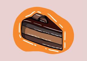 choklad kaka bit isolerat choc skiktad efterrätt. vektor bageri mat, krämig paj