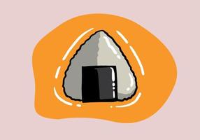 japansk onigiri sushi med tång på trä- tallrik styrelser japansk ris bollar illustration vektor. vektor