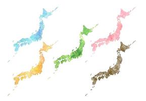 Aquarell Hand gezeichnet Karte von Japan vektor