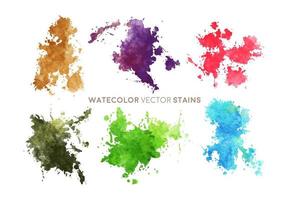 vattenfärg vektor stänk fläckar uppsättning
