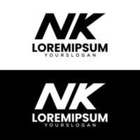 brev n k logotyp design vektor