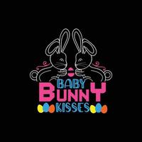 Baby Hase Küsse Vektor T-Shirt Design. Ostern T-Shirt Design. können Sein benutzt zum drucken Tassen, Aufkleber Entwürfe, Gruß Karten, Poster, Taschen, und T-Shirts